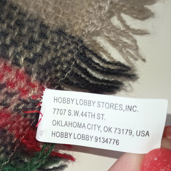 Women's Hobby Lobby Brown Plaid Blanket Scarf Size 56"x56" - Picture 6 of 9